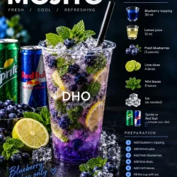 بلو بيري موهيتو - DHO Menu